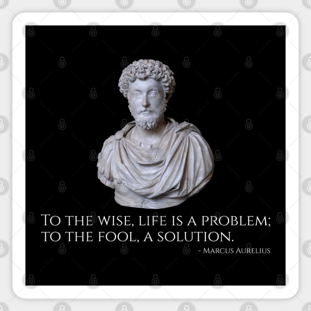 Marcus Aurelius Quote On Life, The Wise, And The Fools Sticker by Styr Designs